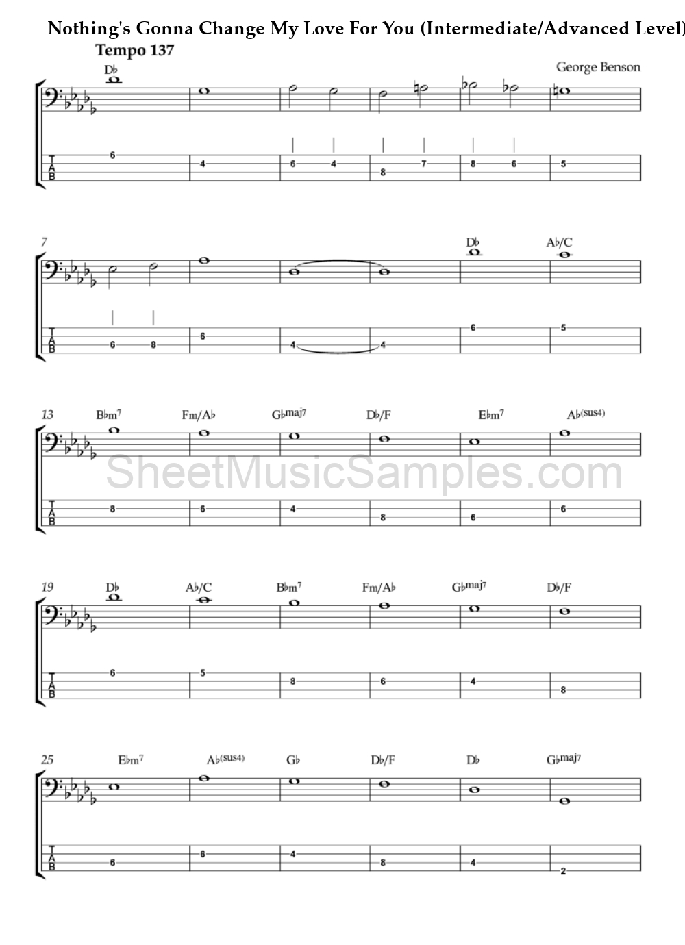 Nothing's Gonna Change My Love For You (Intermediate/Advanced Level)