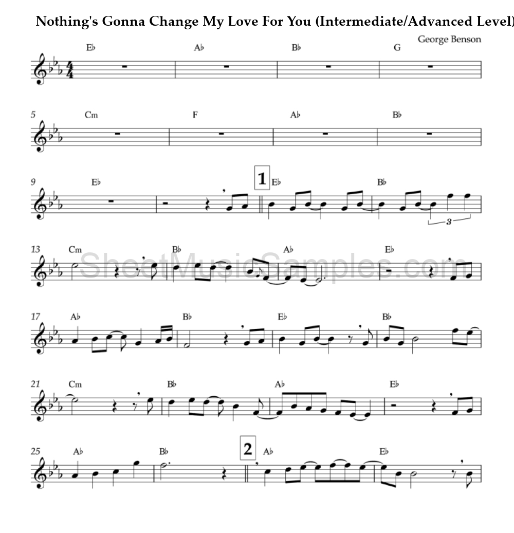 Nothing's Gonna Change My Love For You (Intermediate/Advanced Level)