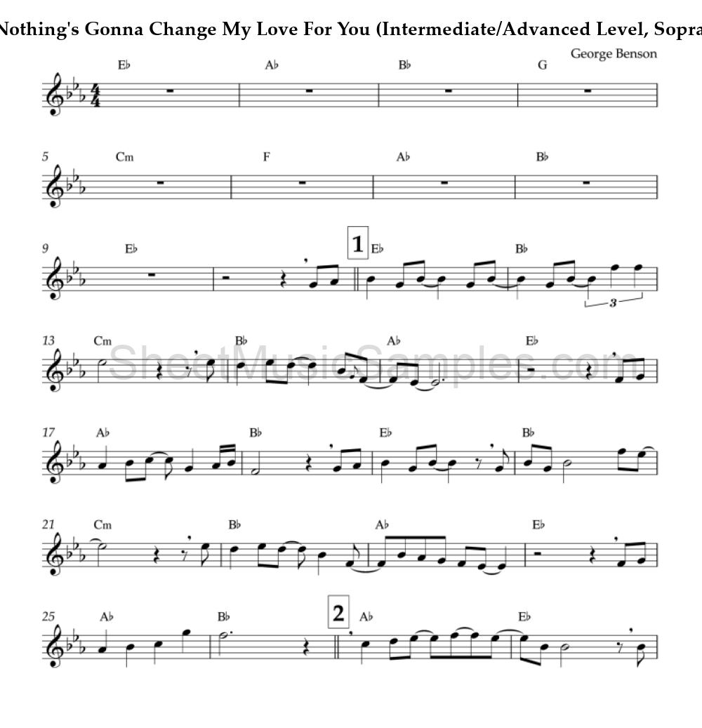 Nothing's Gonna Change My Love For You (Intermediate/Advanced Level, Soprano Sax)