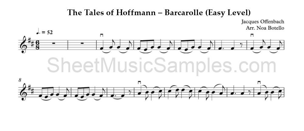 The Tales of Hoffmann – Barcarolle (Easy Level)