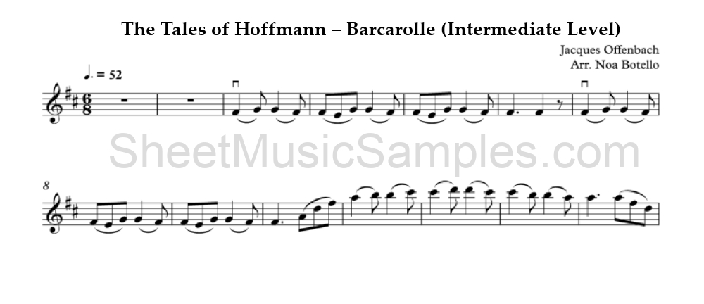 The Tales of Hoffmann – Barcarolle (Intermediate Level)