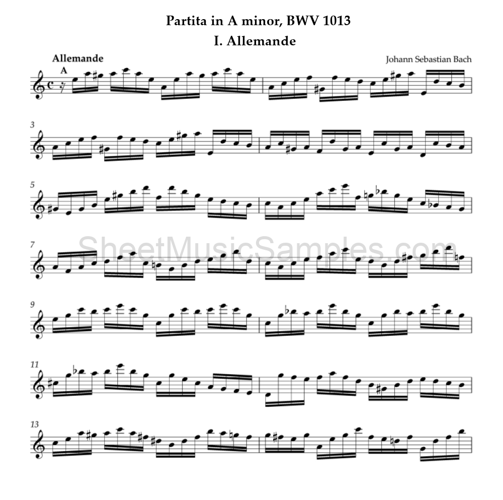 Partita in A minor, BWV 1013 - I. Allemande