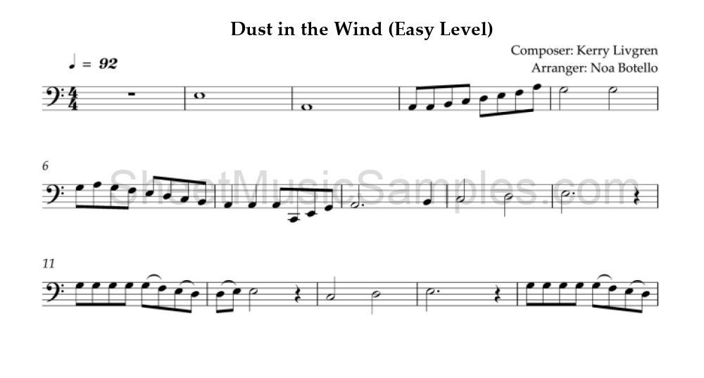 Dust in the Wind (Easy Level)