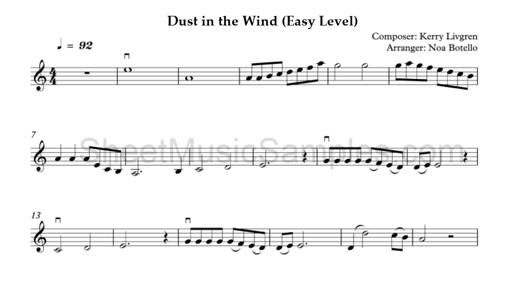 Dust in the Wind (Easy Level)