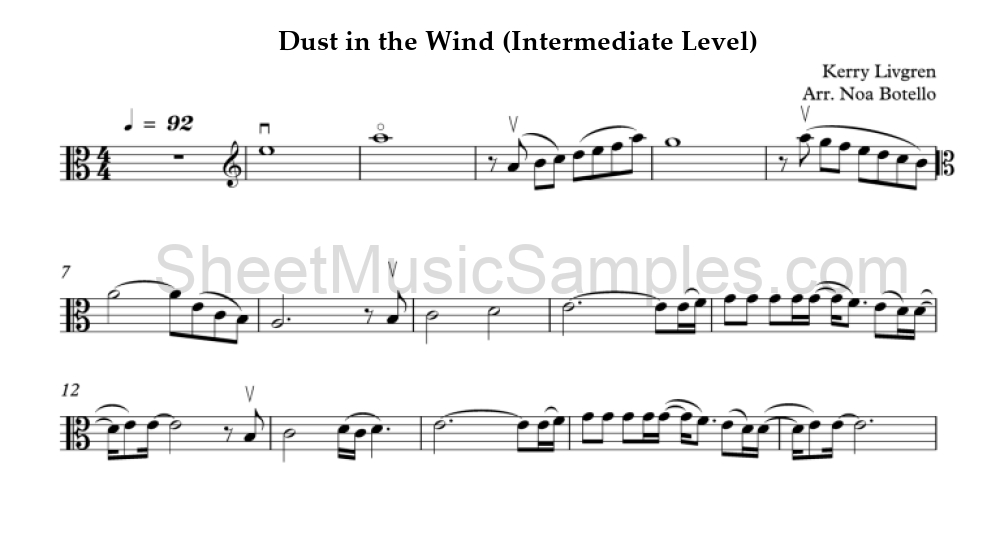 Dust in the Wind (Intermediate Level)