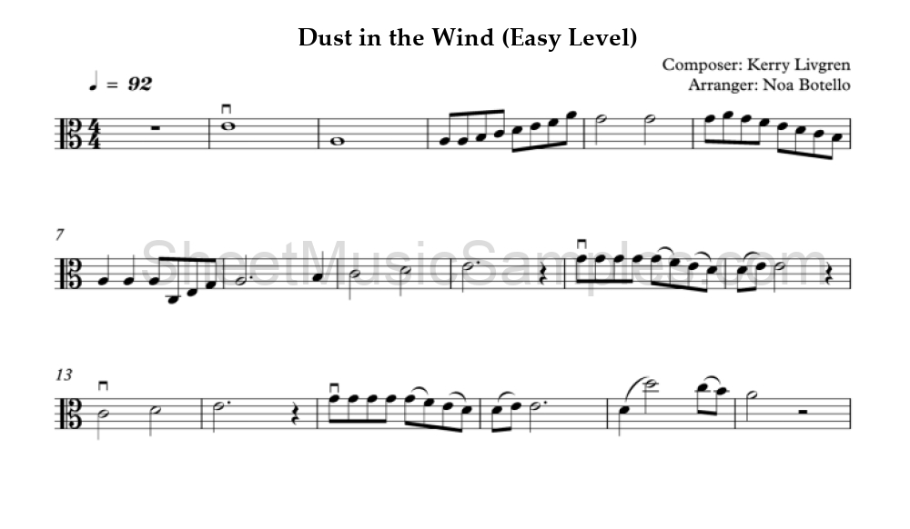 Dust in the Wind (Easy Level)