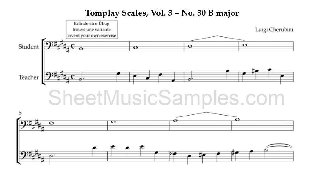 Tomplay Scales, Vol. 3 – No. 30 B major