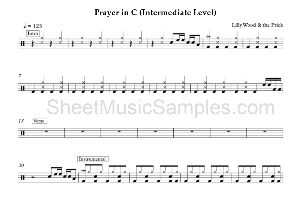 Prayer in C (Intermediate Level)