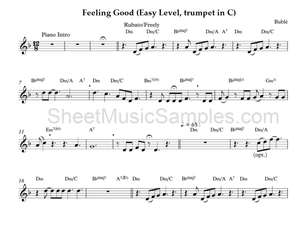 Feeling Good (Easy Level, trumpet in C)