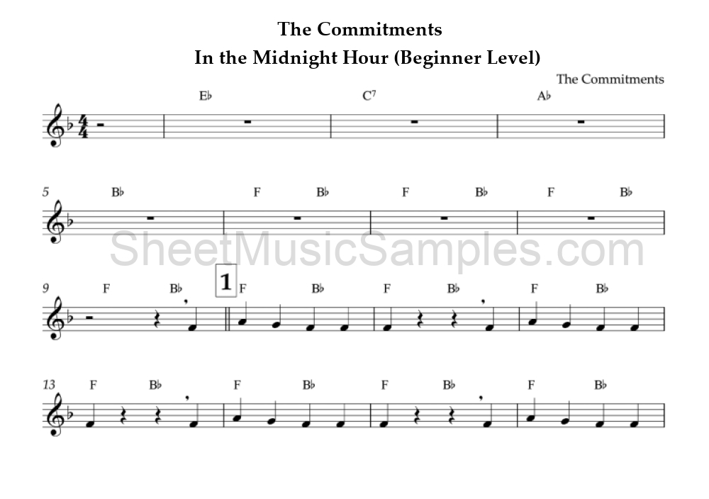 The Commitments - In the Midnight Hour (Beginner Level)