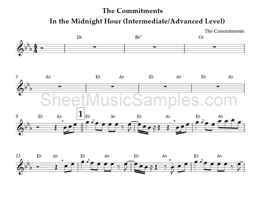 The Commitments - In the Midnight Hour (Intermediate/Advanced Level)