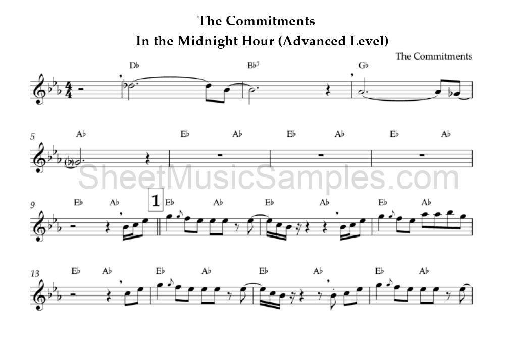 The Commitments - In the Midnight Hour (Advanced Level)