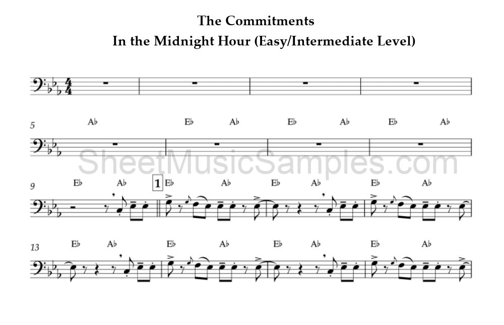 The Commitments - In the Midnight Hour (Easy/Intermediate Level)