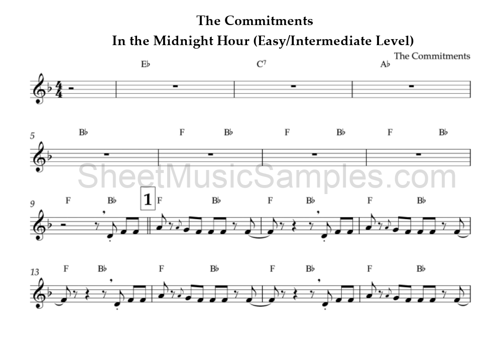 The Commitments - In the Midnight Hour (Easy/Intermediate Level)