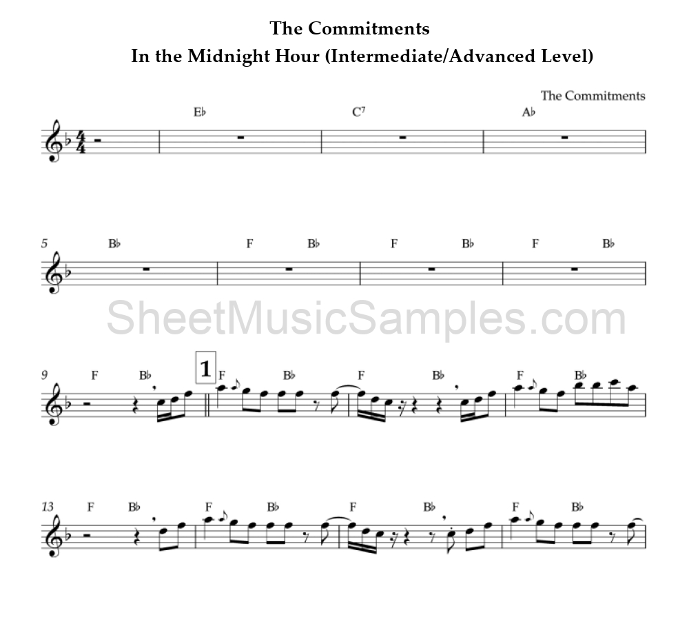 The Commitments - In the Midnight Hour (Intermediate/Advanced Level)