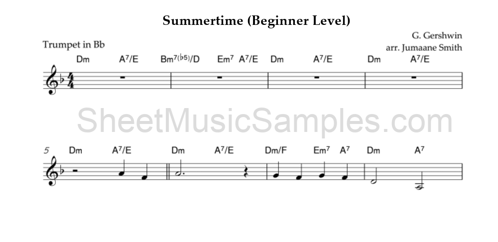 Summertime (Beginner Level)