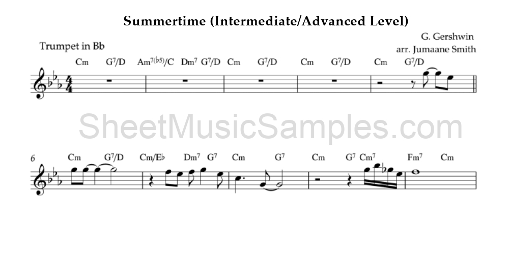 Summertime (Intermediate/Advanced Level)