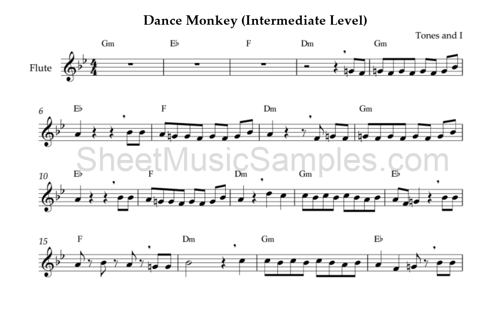 Dance Monkey (Intermediate Level)