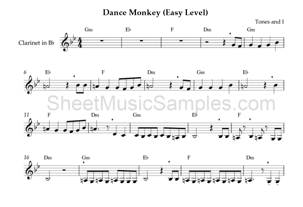 Dance Monkey (Easy Level)