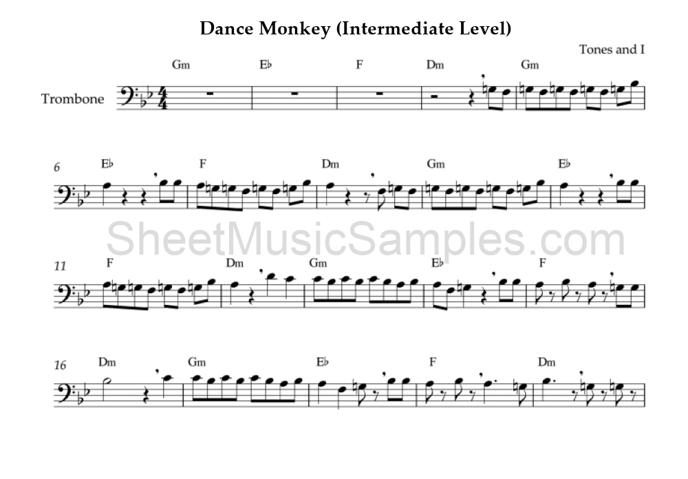 Dance Monkey (Intermediate Level)