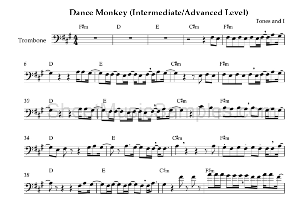 Dance Monkey (Intermediate/Advanced Level)