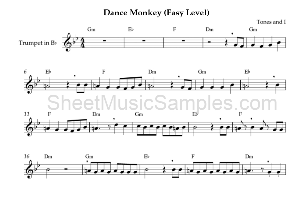 Dance Monkey (Easy Level)