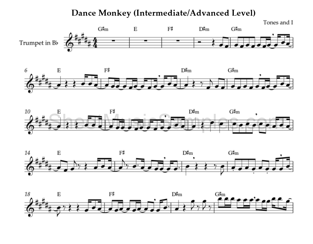 Dance Monkey (Intermediate/Advanced Level)