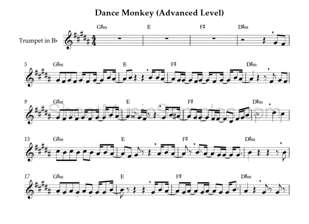 Dance Monkey (Advanced Level)