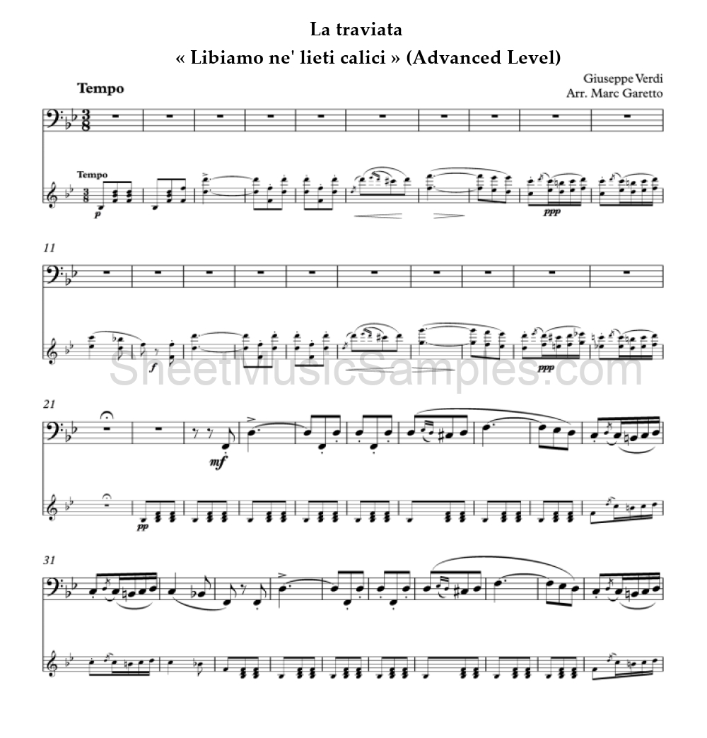 La traviata - « Libiamo ne' lieti calici » (Advanced Level)