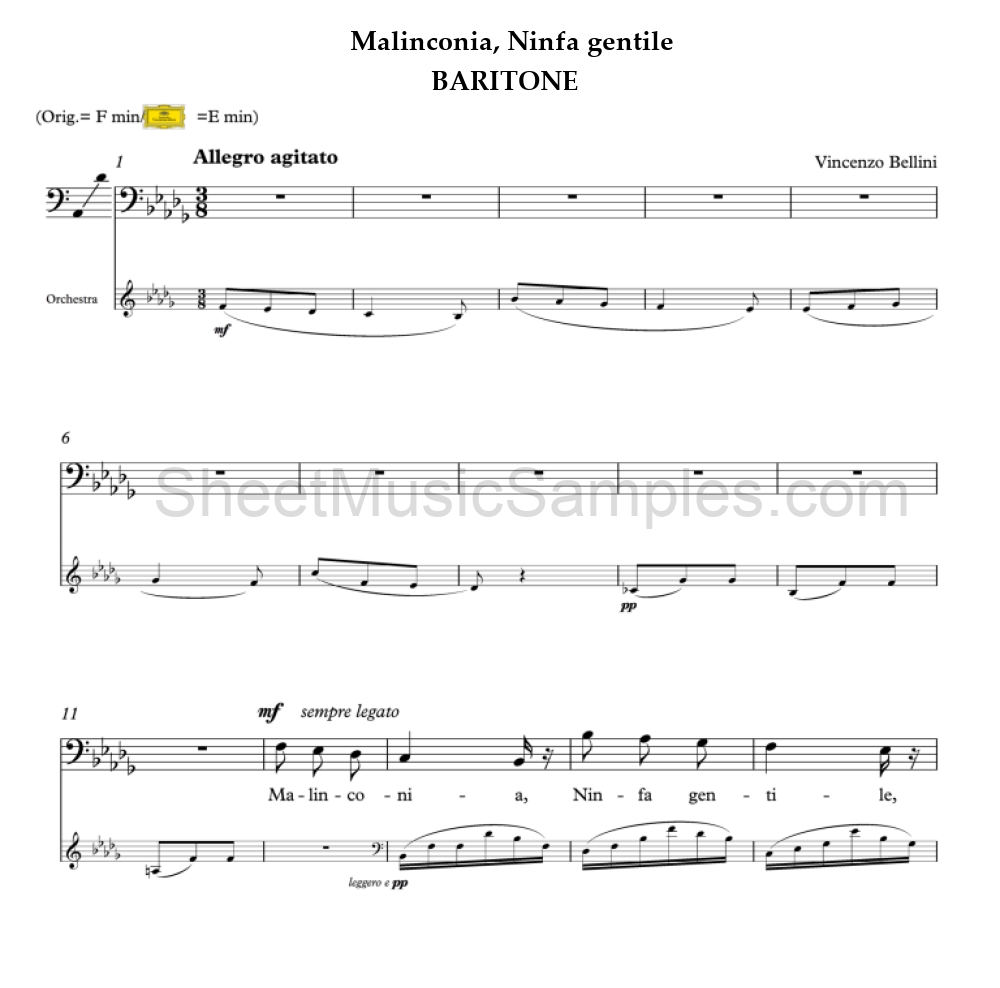 Malinconia, Ninfa gentile - BARITONE