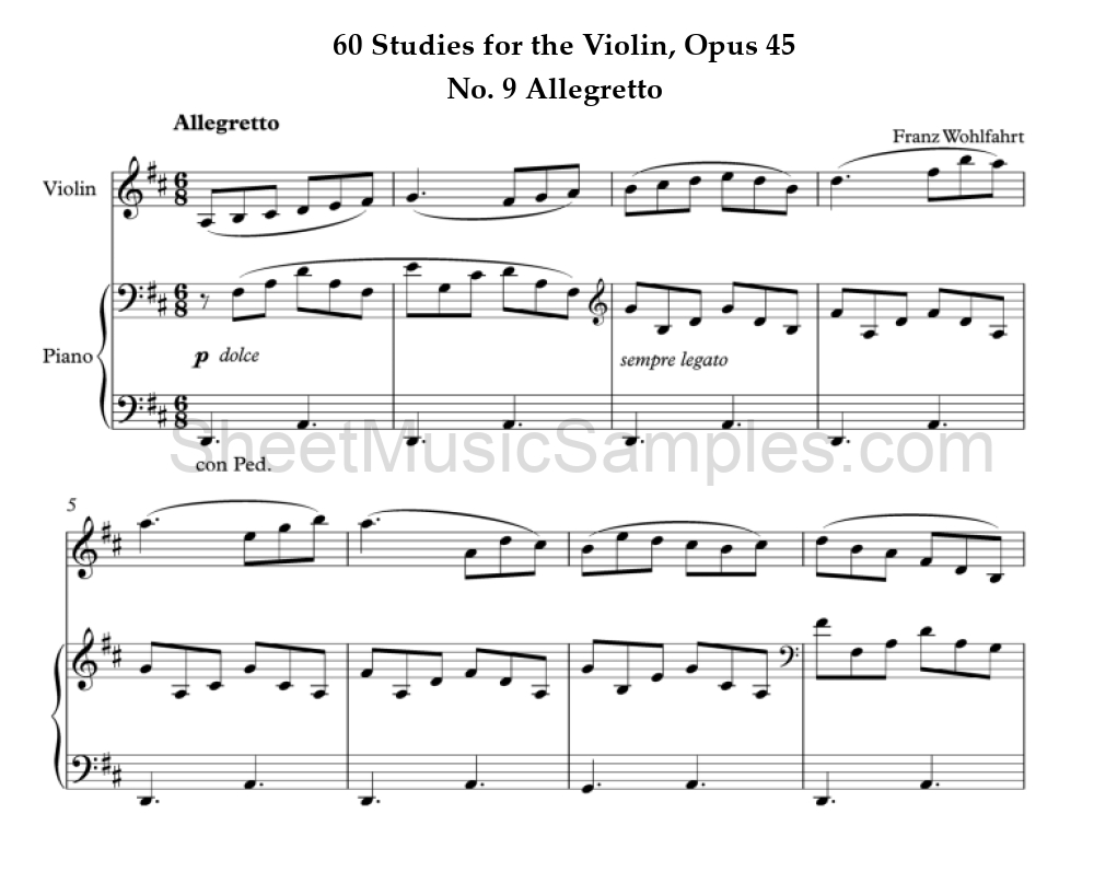 60 Studies for the Violin, Opus 45 - No. 9 Allegretto