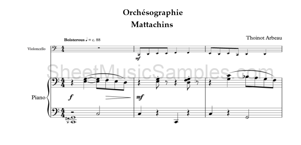 Orchésographie - Mattachins