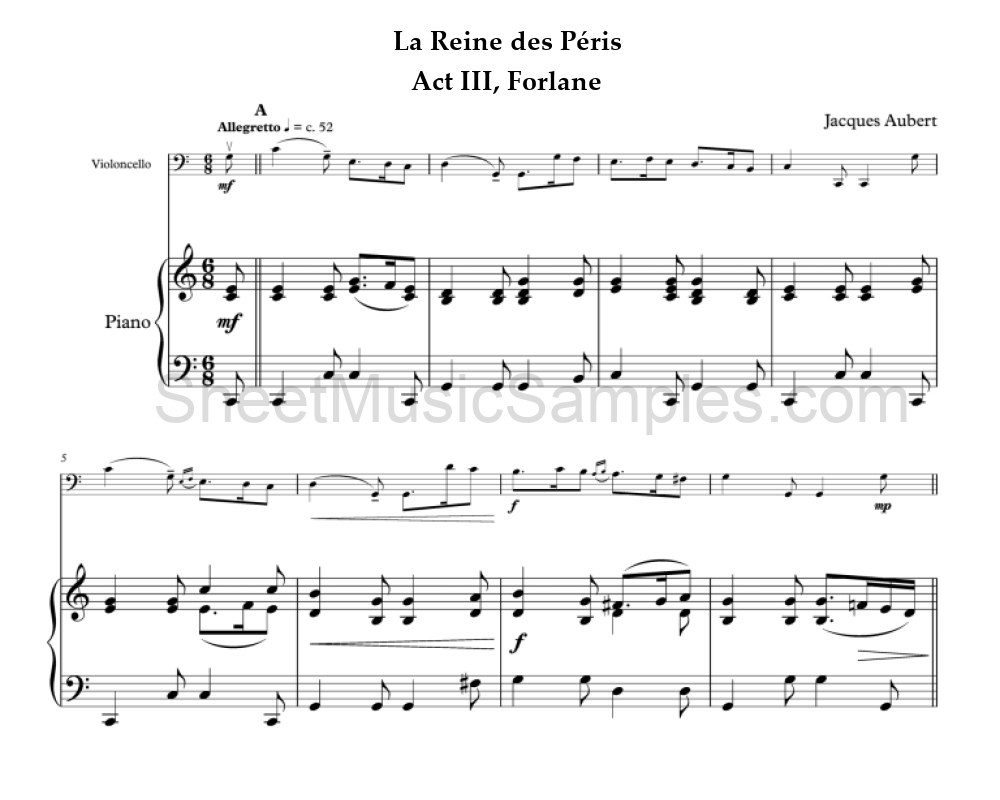 La Reine des Péris - Act III, Forlane