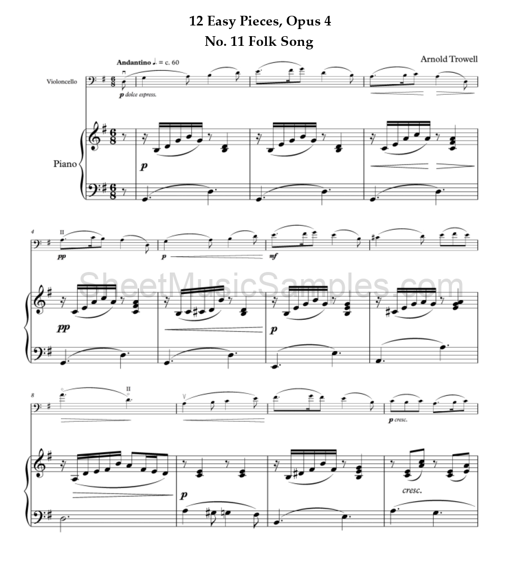 12 Easy Pieces, Opus 4 - No. 11 Folk Song