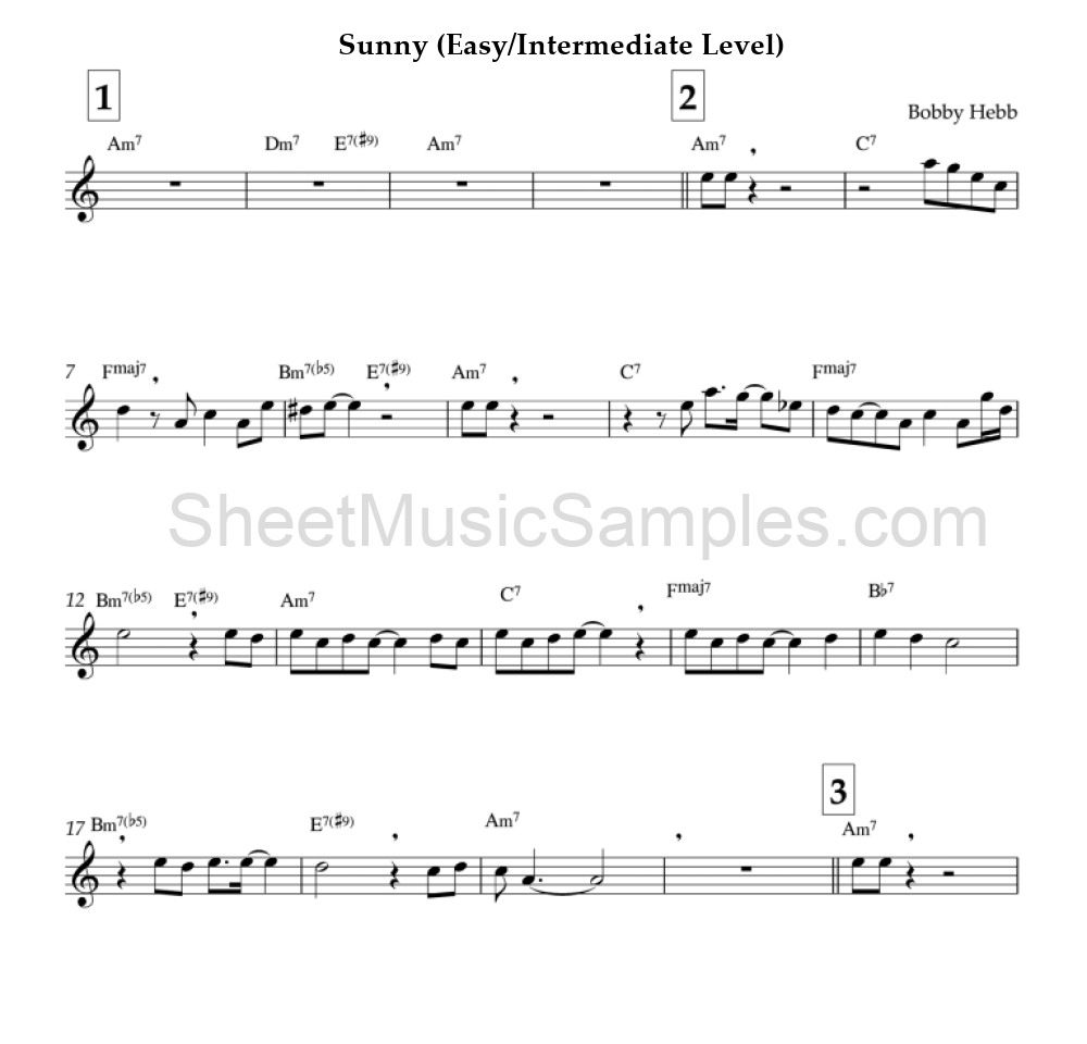 Sunny (Easy/Intermediate Level)