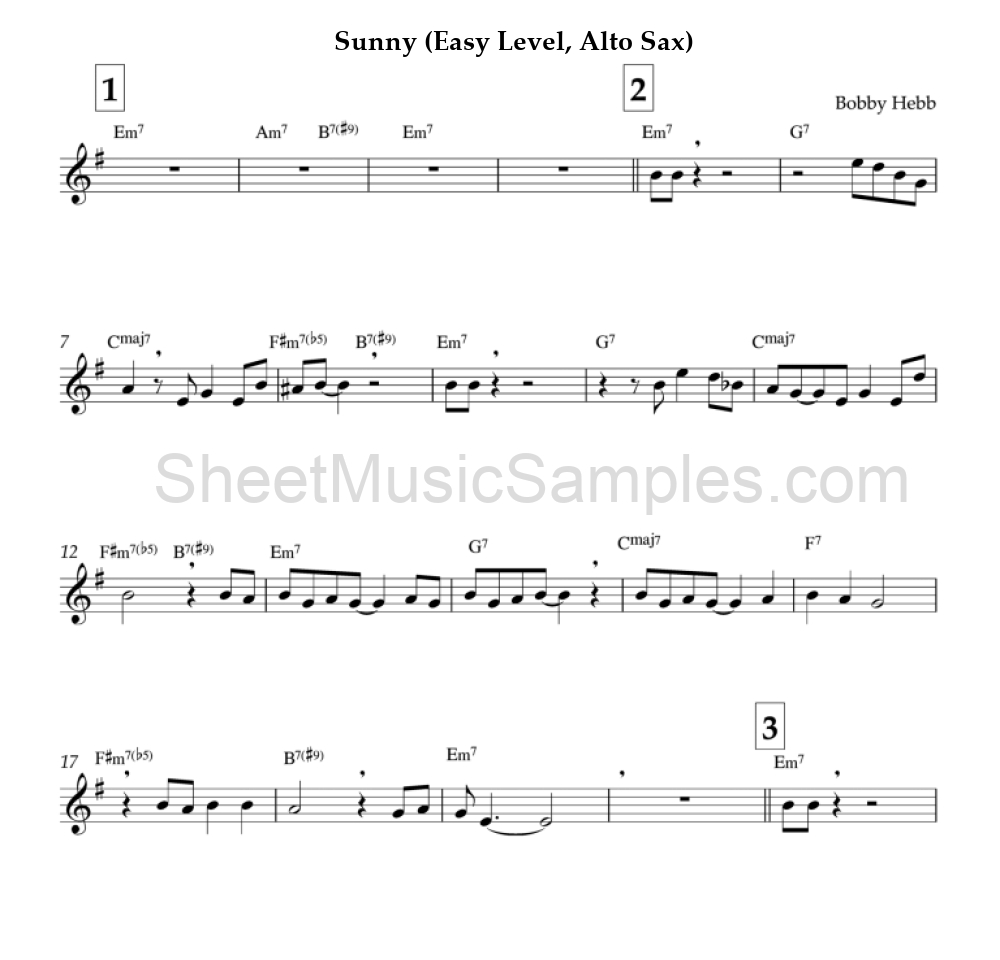 Sunny (Easy Level, Alto Sax)