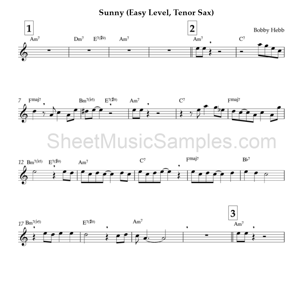 Sunny (Easy Level, Tenor Sax)