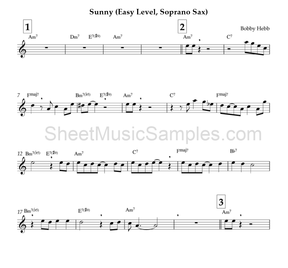 Sunny (Easy Level, Soprano Sax)