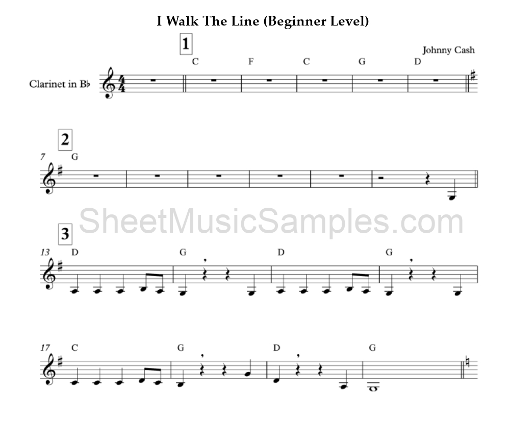 I Walk The Line (Beginner Level)