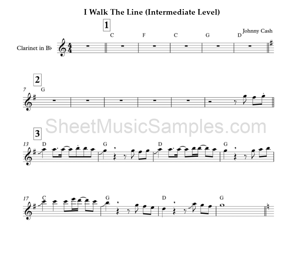 I Walk The Line (Intermediate Level)