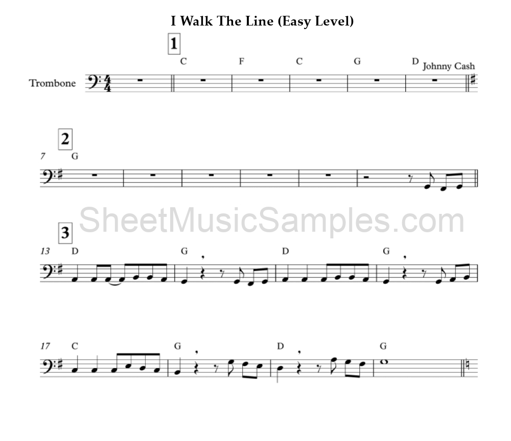 I Walk The Line (Easy Level)