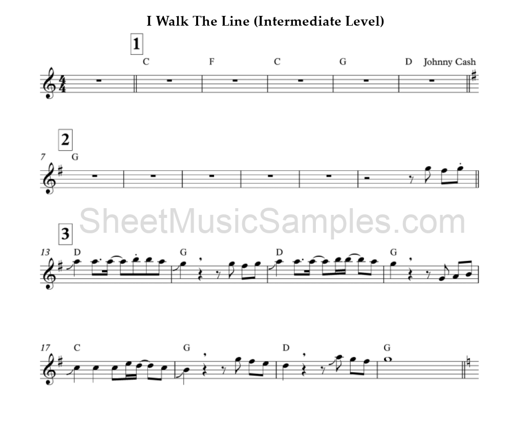 I Walk The Line (Intermediate Level)