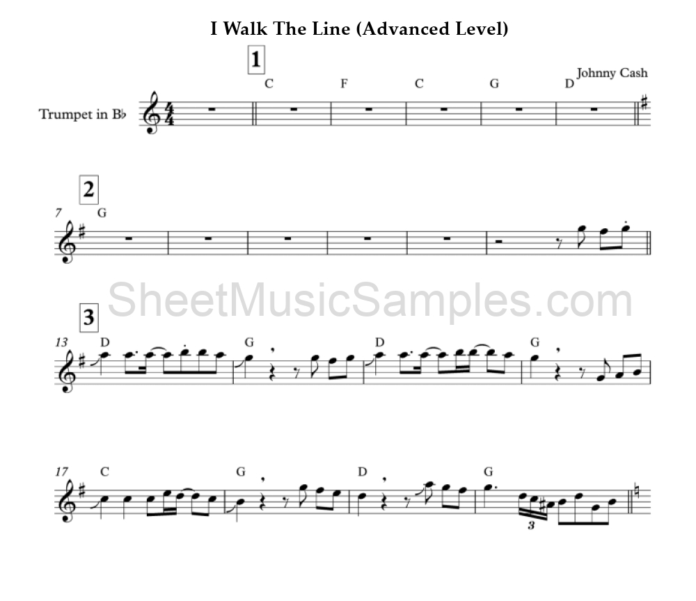 I Walk The Line (Advanced Level)