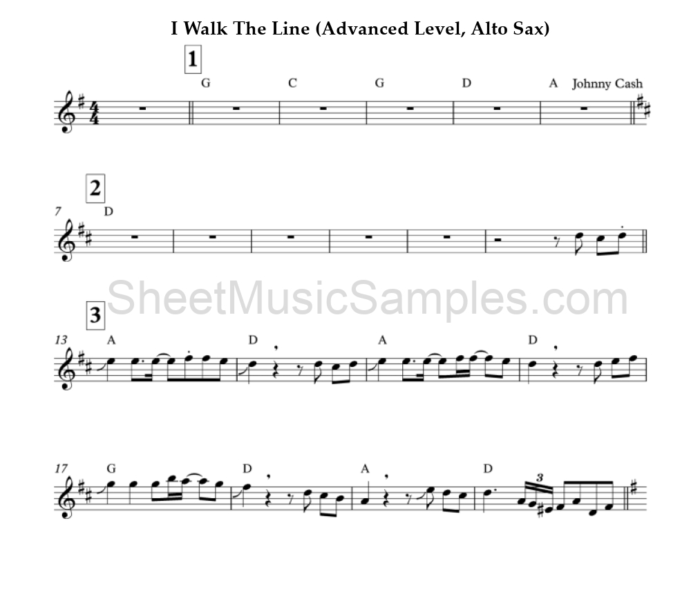 I Walk The Line (Advanced Level, Alto Sax)