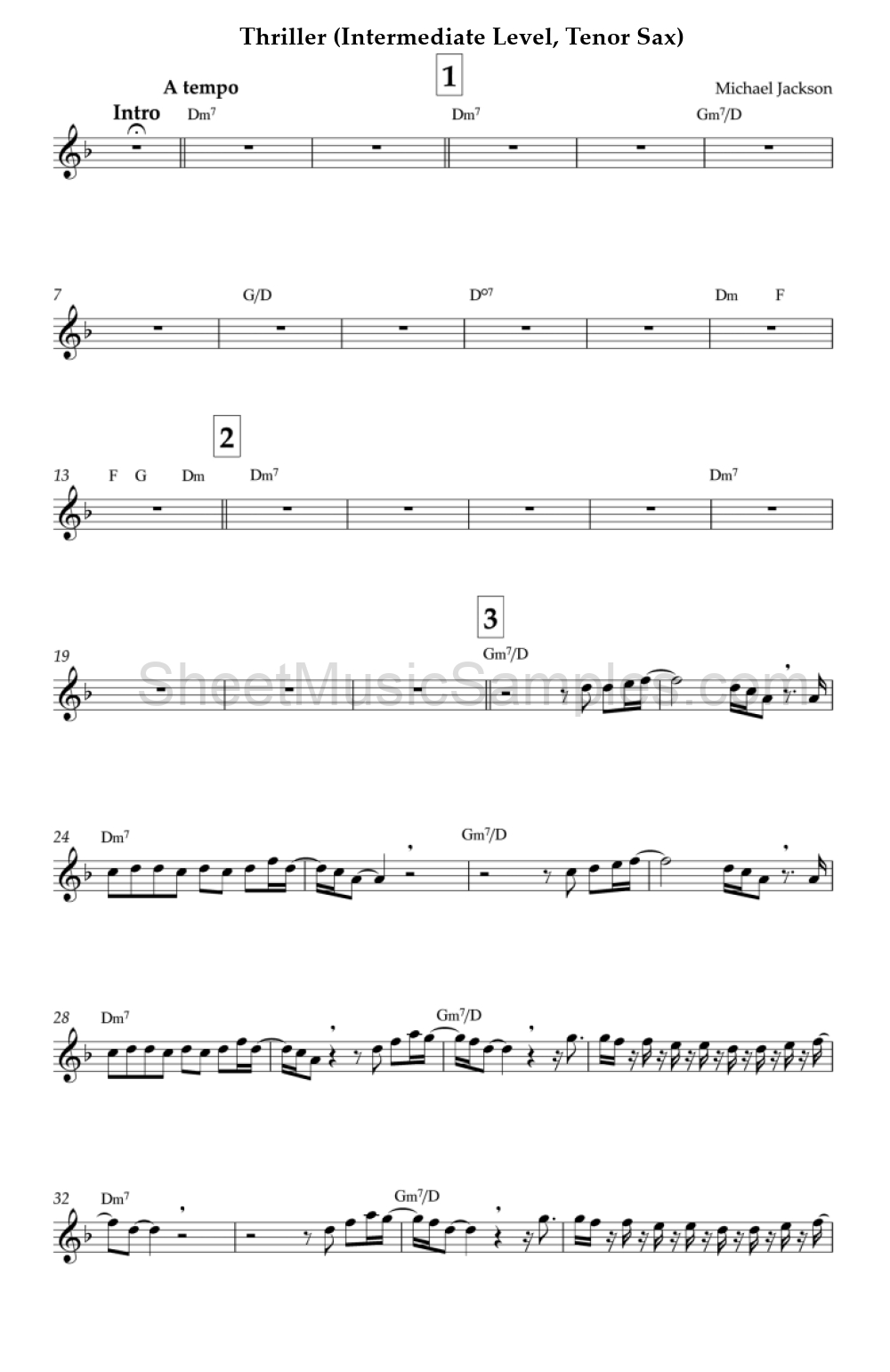 Thriller (Intermediate Level, Tenor Sax)