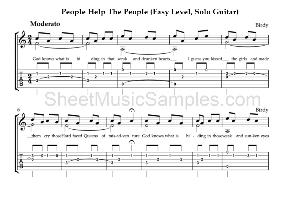 People Help The People (Easy Level, Solo Guitar)