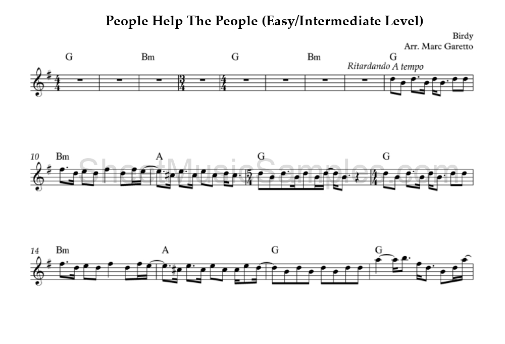 People Help The People (Easy/Intermediate Level)