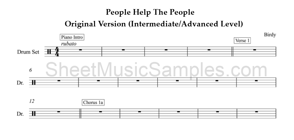 People Help The People - Original Version (Intermediate/Advanced Level)