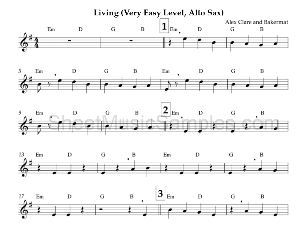 Living (Very Easy Level, Alto Sax)