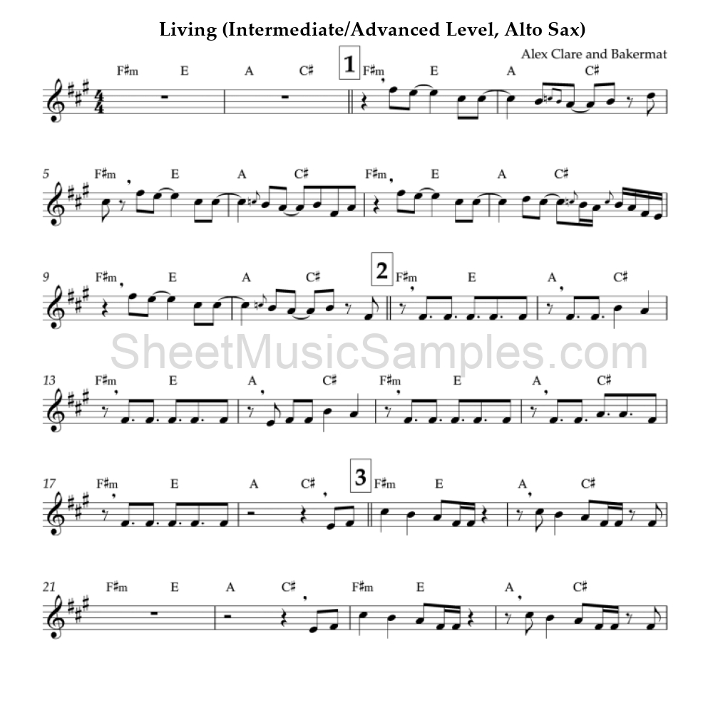 Living (Intermediate/Advanced Level, Alto Sax)